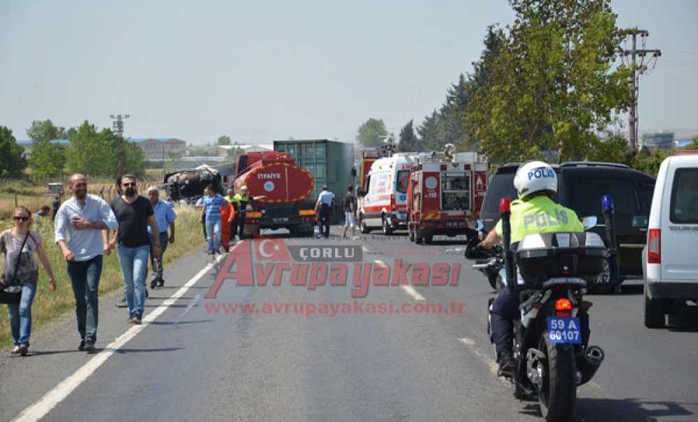 Çorlu'da Feci Kaza: 1 Ölü 1 Yaralı