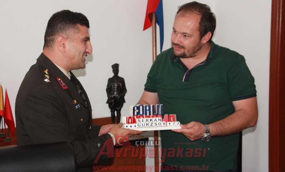 Çorlu Gazeteciler Derneği'nden Jandarma Komutanı Gürzsoy'a Ziyaret