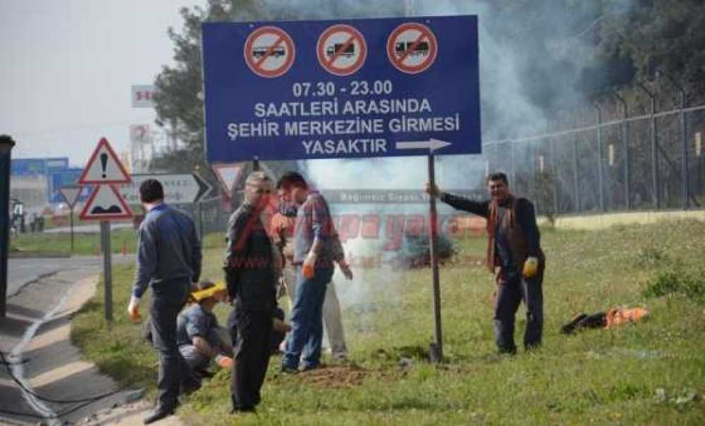 Çorlu Belediyesi'nden Ağır Vasıtalara Tabela