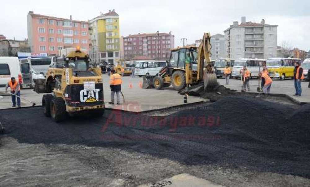 Çorlu Otogarında Asfalt Çalışmaları Devam Ediyor