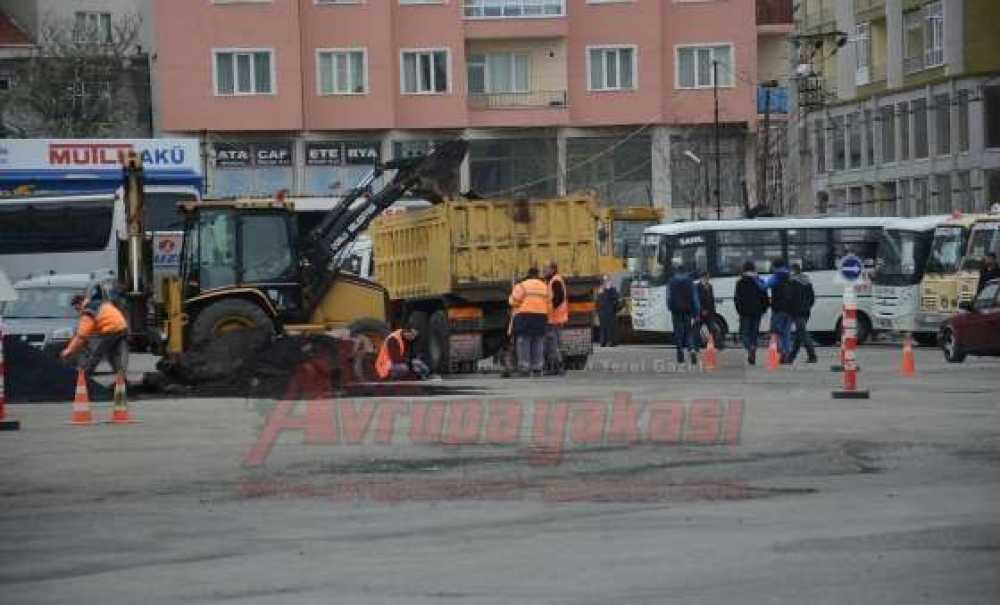 Çorlu Otogarında Asfalt Çalışmaları Devam Ediyor