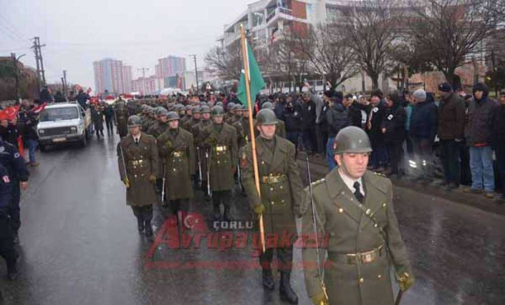 Çorlu Şehidini Uğurladı
