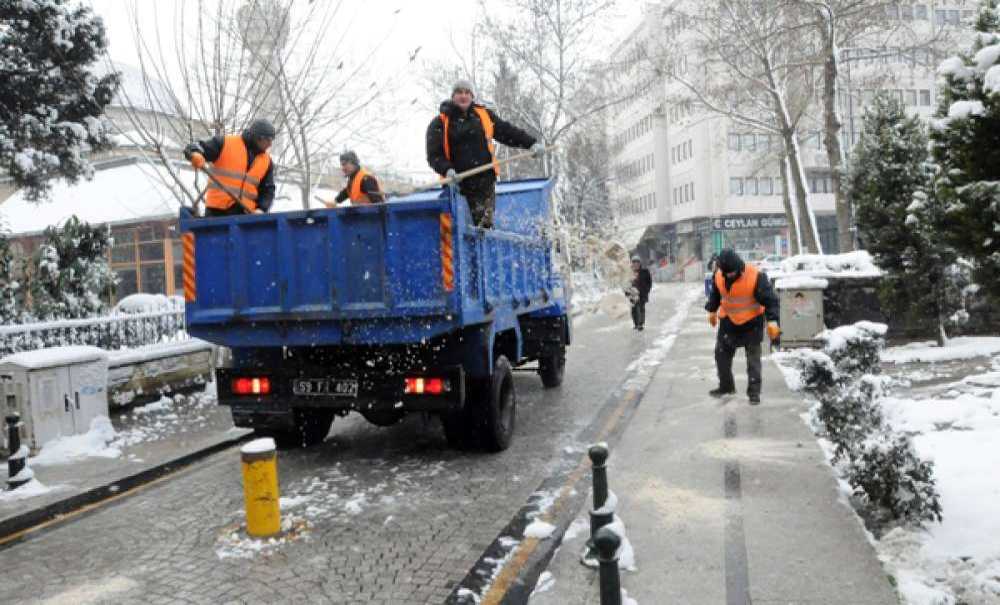 Çorlu'da Kar Tedbirleri Arttırıldı
