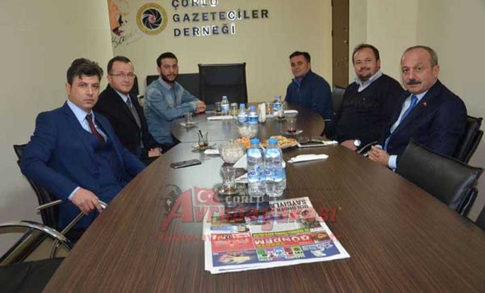 Tekirdağ İl Emniyet Müdürü Aydın'dan Çorlu Gazeteciler Derneği'ne Ziyaret