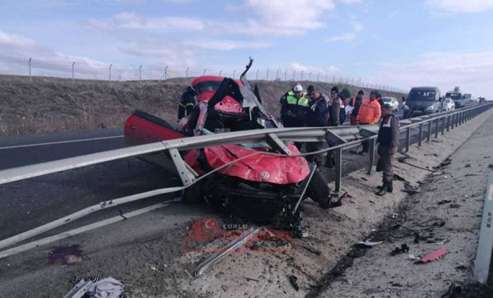 Çorlu - Süleymanpaşa Yolunda Kaza; 2 Ağır Yaralı