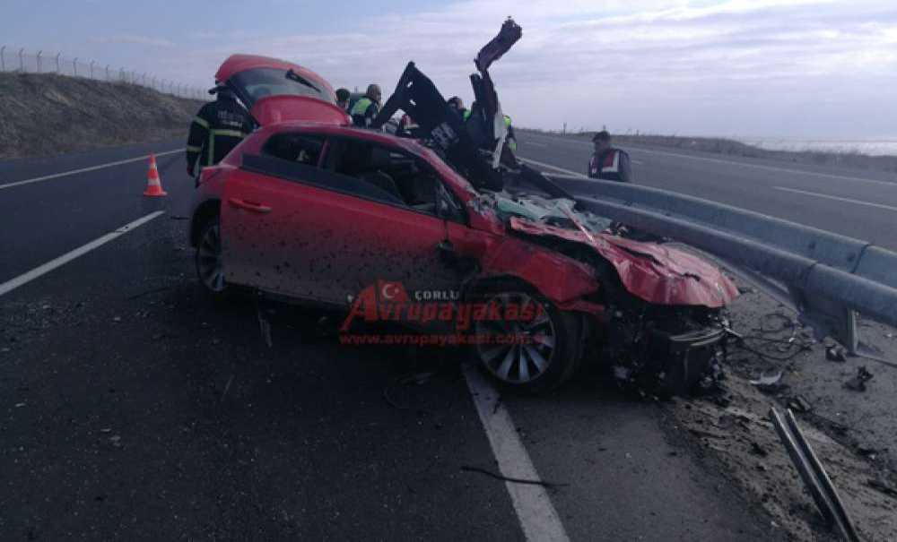 Çorlu - Süleymanpaşa Yolunda Kaza; 2 Ağır Yaralı