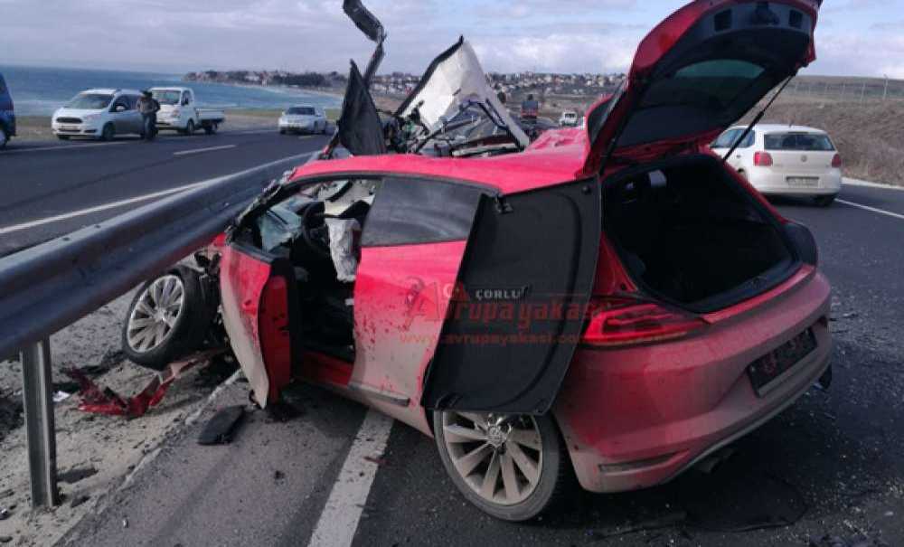Çorlu - Süleymanpaşa Yolunda Kaza; 2 Ağır Yaralı