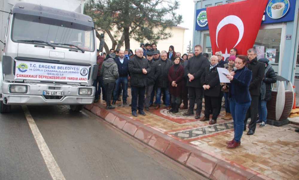 Ergene'den Çanakkale'deki Depremzedelere Yardım Eli