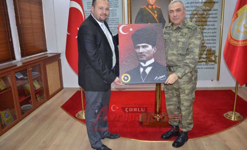 Çorlu Gazeteciler Derneği'nden 5. Kolordu Komutanı Alparslan'a Ziyaret