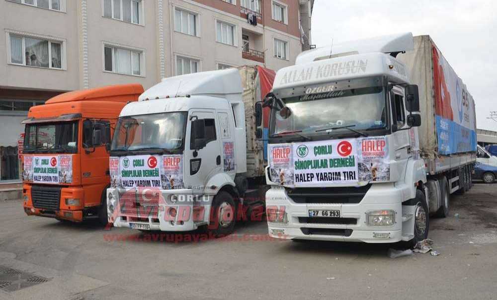 Çorlu Sinoplular Derneği'nden Halep'e Bin 500 Çuval Un