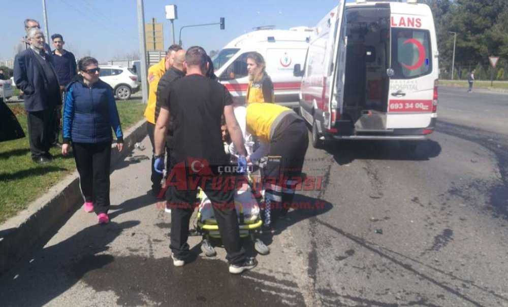 Çorlu'da Kaza 2 Yaralı