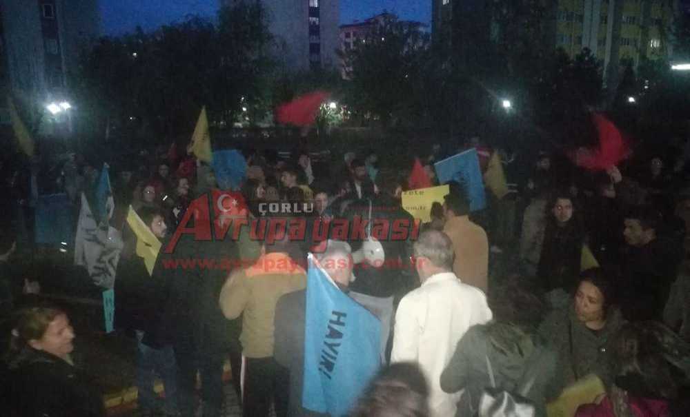 Çorlu'da Referandum Protestosu