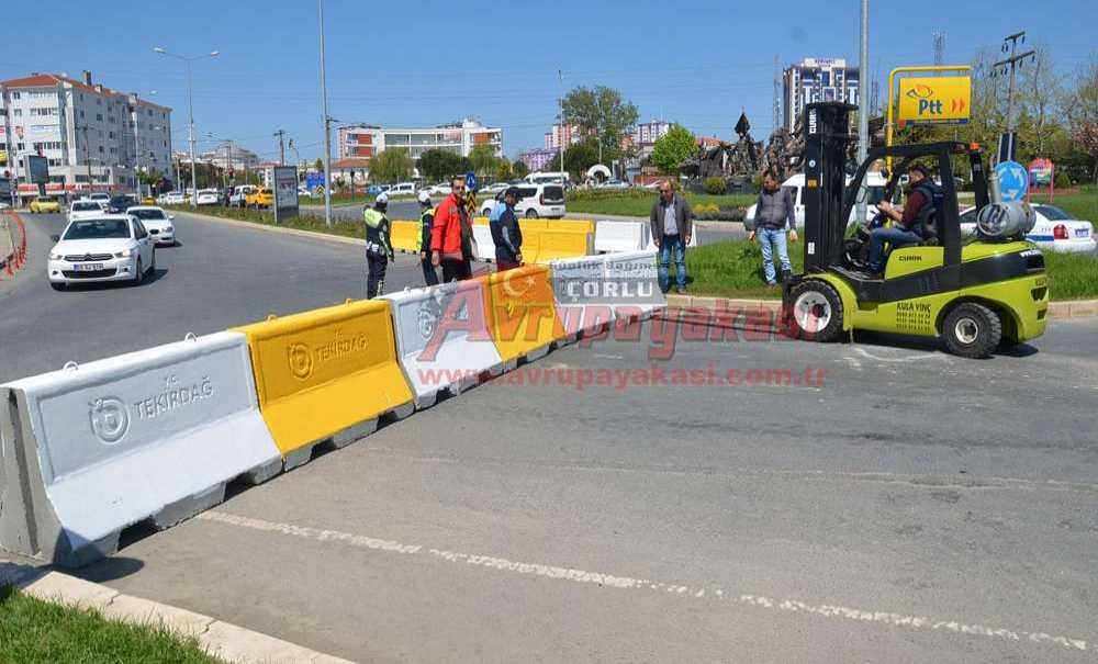 Kavşağa Beton Bariyer