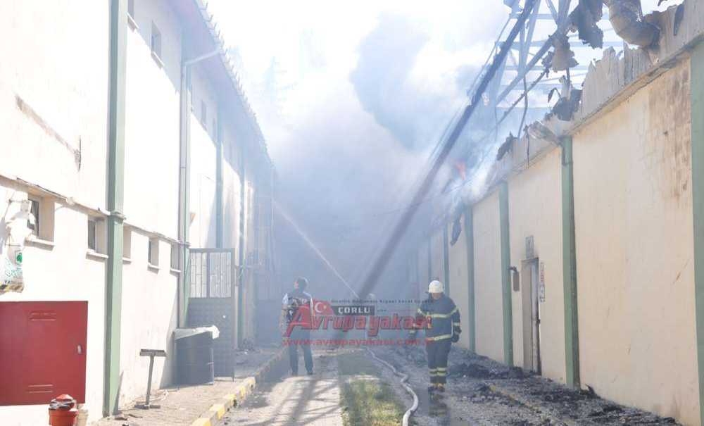 Ergene'de Fabrika Yangını