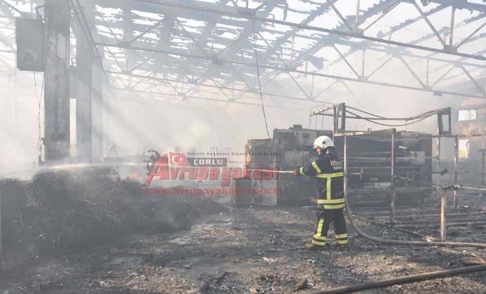 Ergene'de Fabrika Yangını