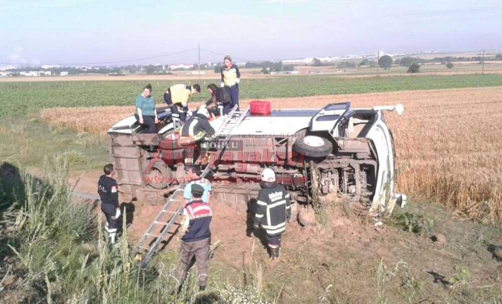 Ergene'de Işçi Servisi Devrildi 18 Yaralı