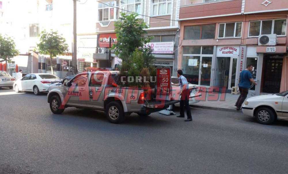 Çorlu Zabıtası Kaldırım İşgallerine Savaş Açtı