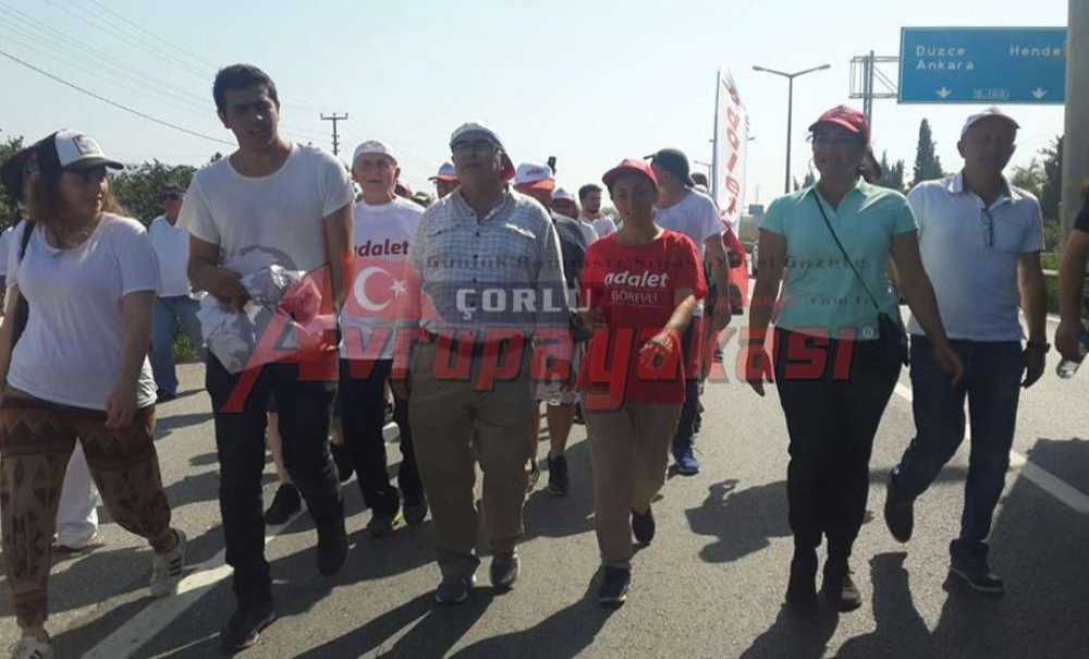 Çorlu Chp Adalet Yürüyüşüne Katıldı