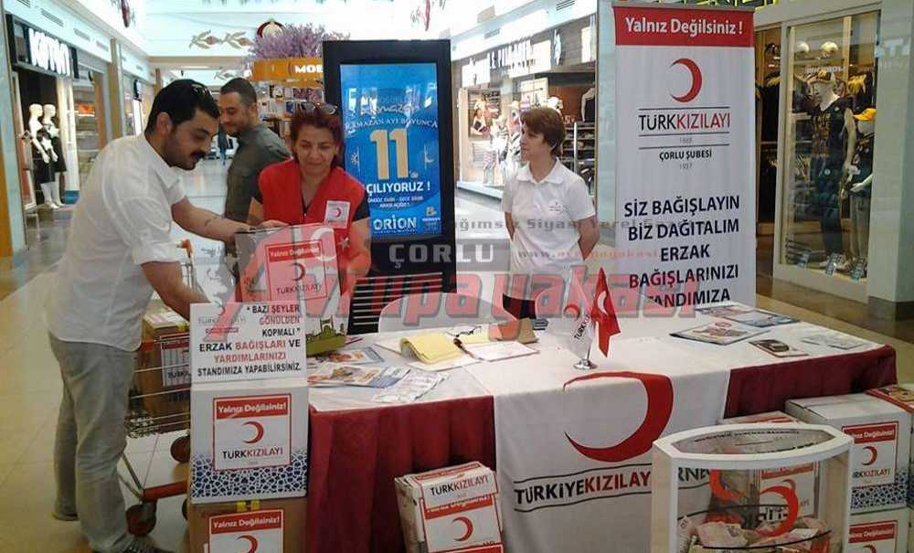 Kızılay Çorlu Şubesi Ramazan Ayında Bin 153 Paket Erzak Bağışı Aldı