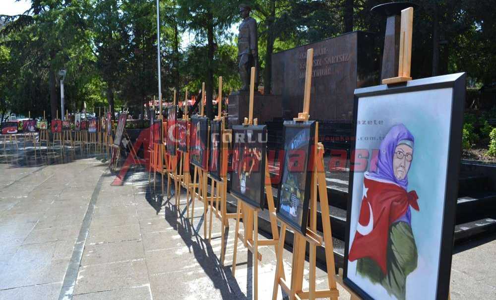 Çorlu Halk Eğitimi Merkezi'nden 15 Temmuz Sergisi