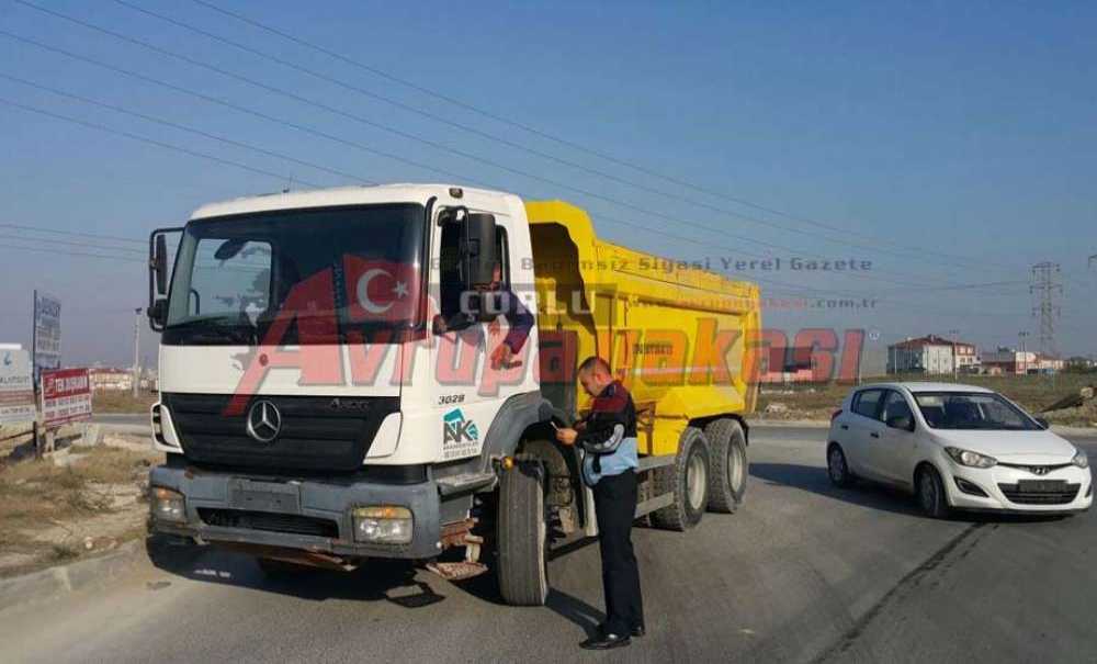 Kapaklı'da Hafriyat Kamyonlarına Sıkı Denetim