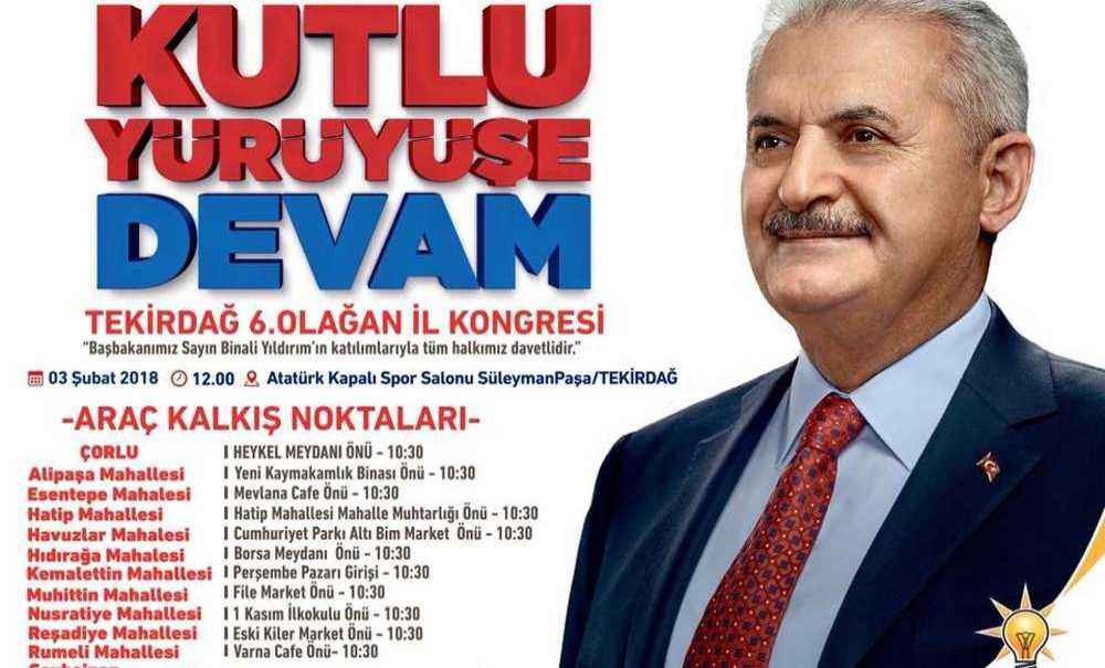 Başbakan Binali Yıldırım Bugün Tekirdağ'da