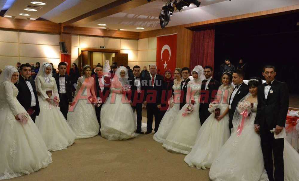 Ergene'de Sevgililer Gününde Toplu Nikah Töreni Yapıldı