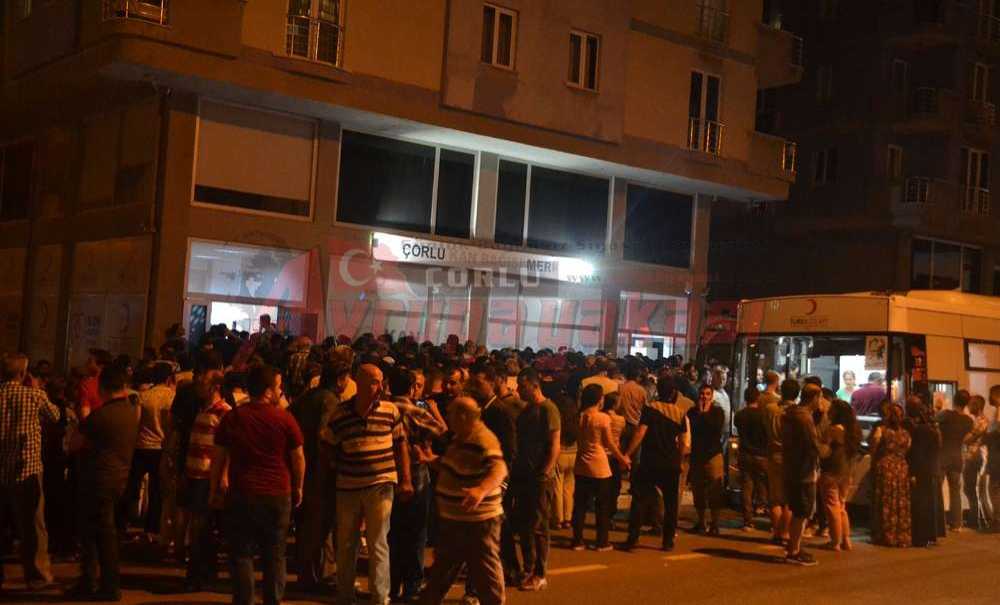 Çorlu Kan Vermeye Koştu