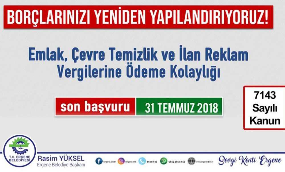 Ergene Belediyesi'nden Yapılandırma Fırsatı Açıklaması