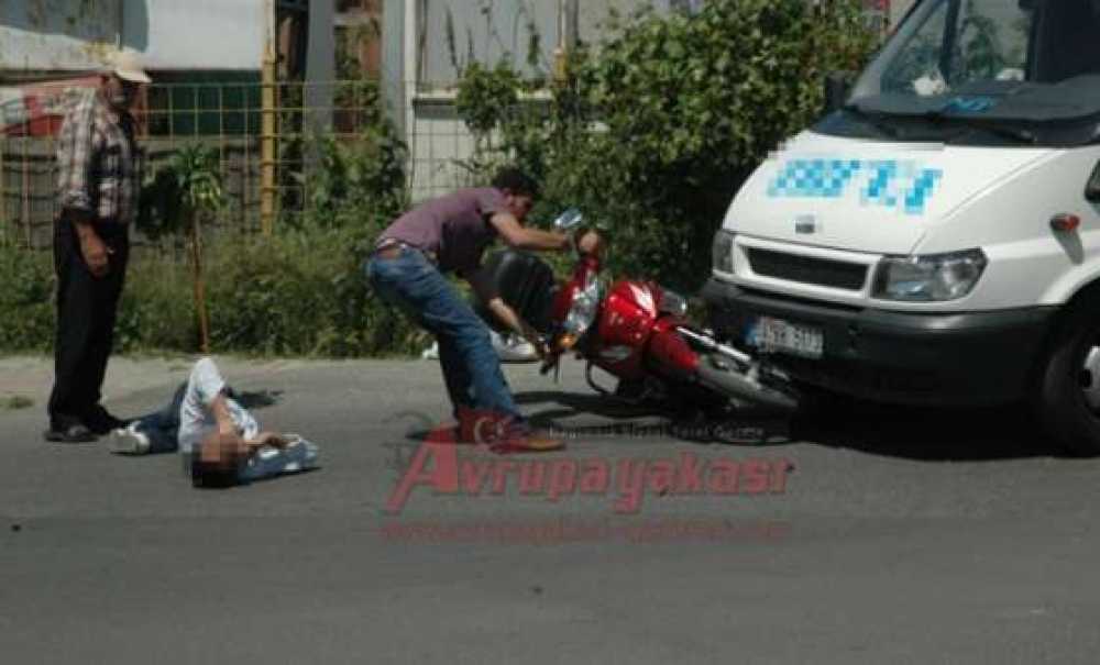 Çorlu`da Motosiklet Kazası 1 Yaralı