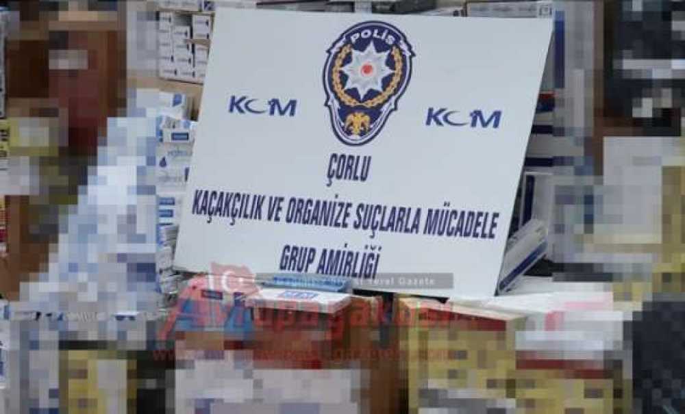Çorlu Kom Ekipleri 7 Bin Paket Kaçak Sigara Ele Geçirdi