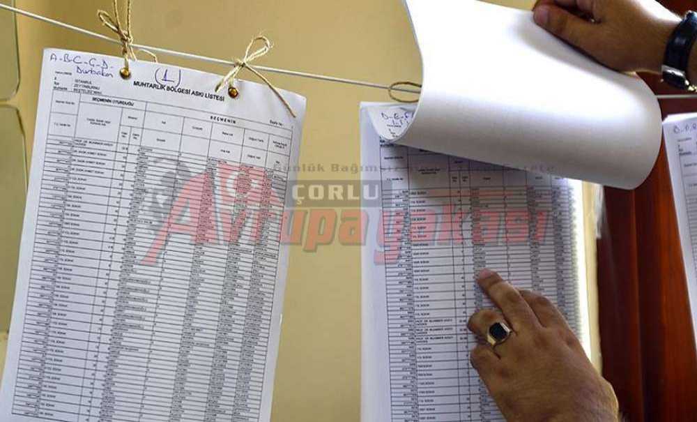 Seçmen Listeleri Askıya Çıkıyor