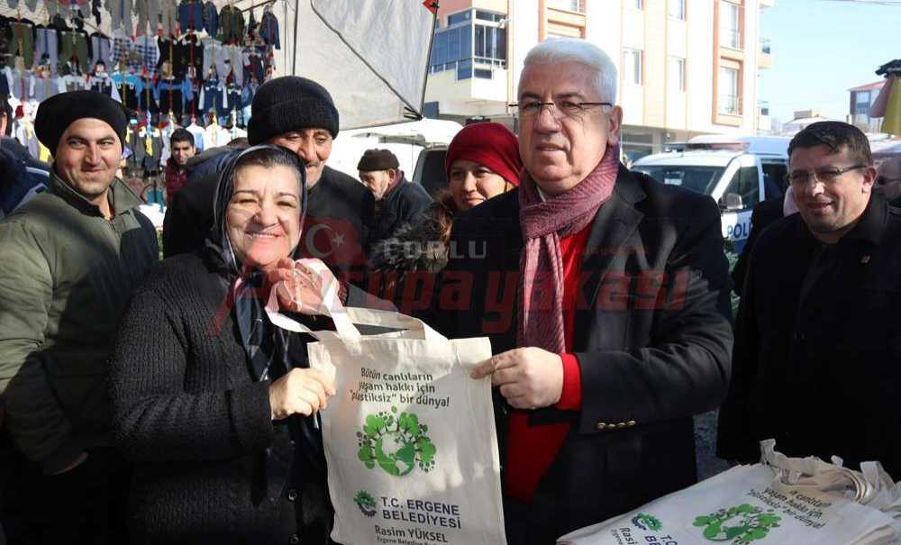 Ergene Belediyesi'nden Vatandaşlara Bez Torba
