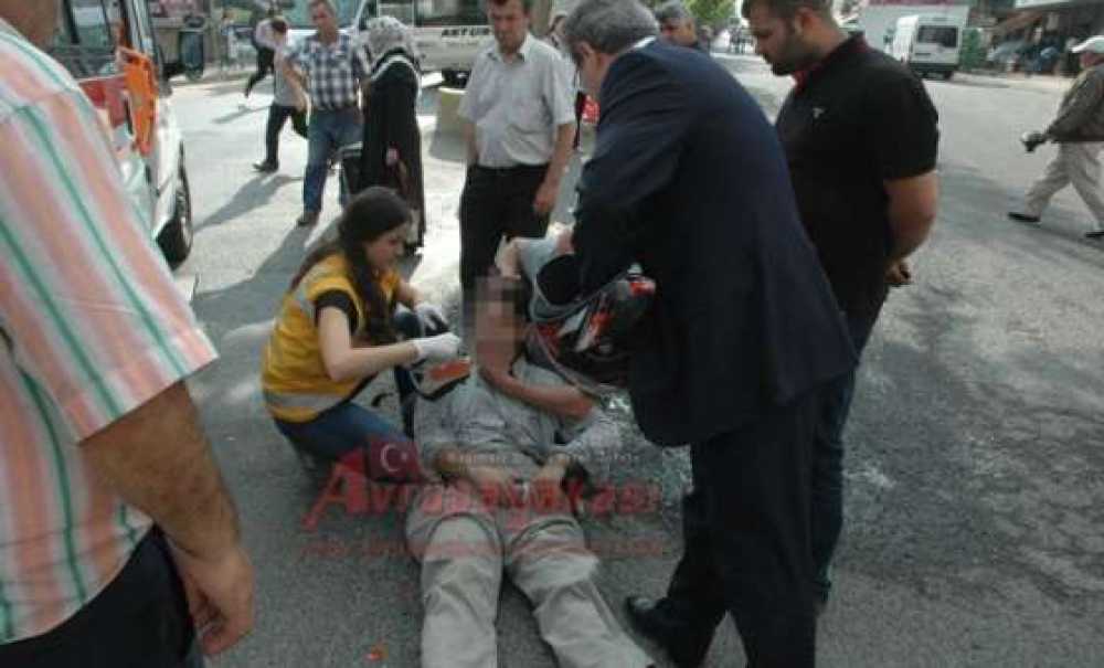 Çorlu`da Motosiklet Kazası 1 Yaralı
