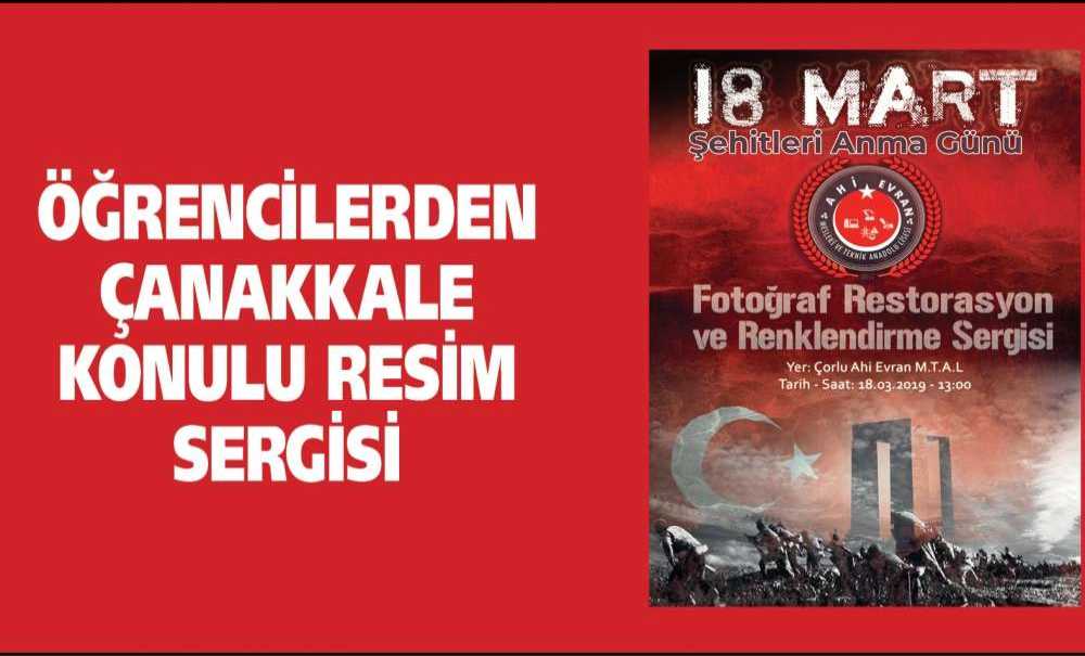 Öğrencilerden Çanakkale Konulu Resim Sergisi
