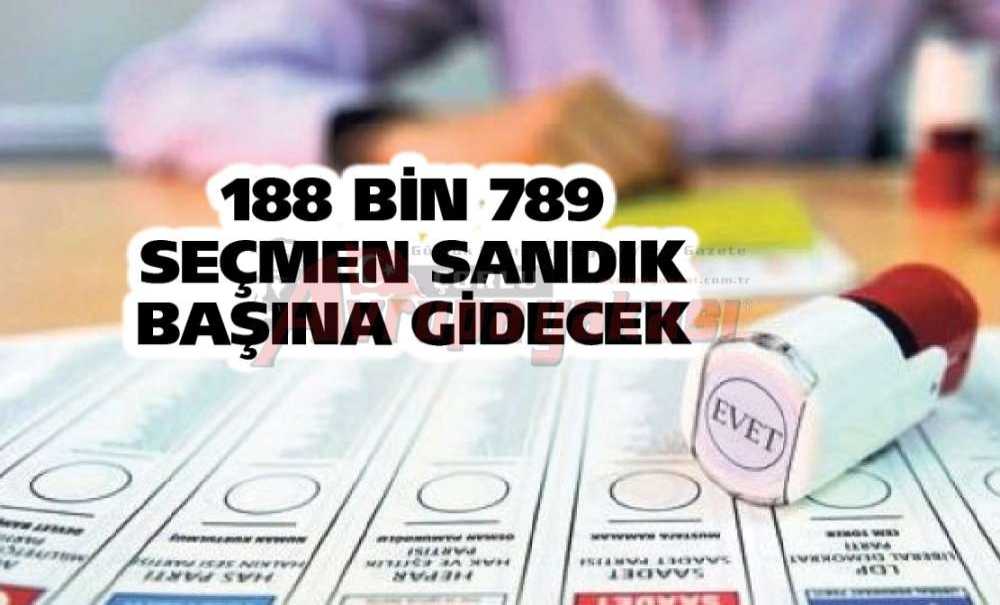 188 Bin 789 Seçmen Sandık Başına Gidecek