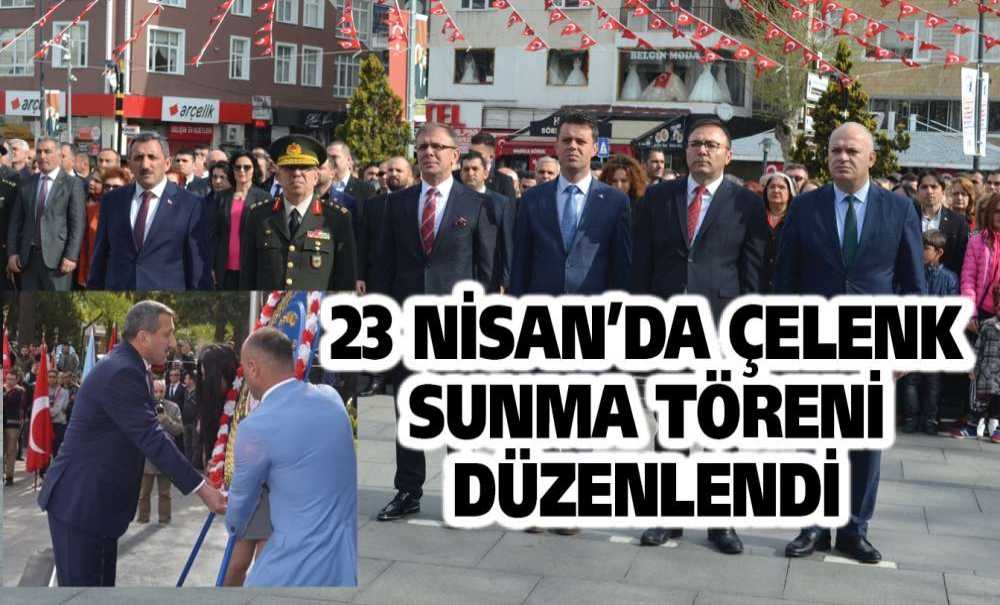 23 Nisan Da Çelenk Sunma Töreni Düzenlendi