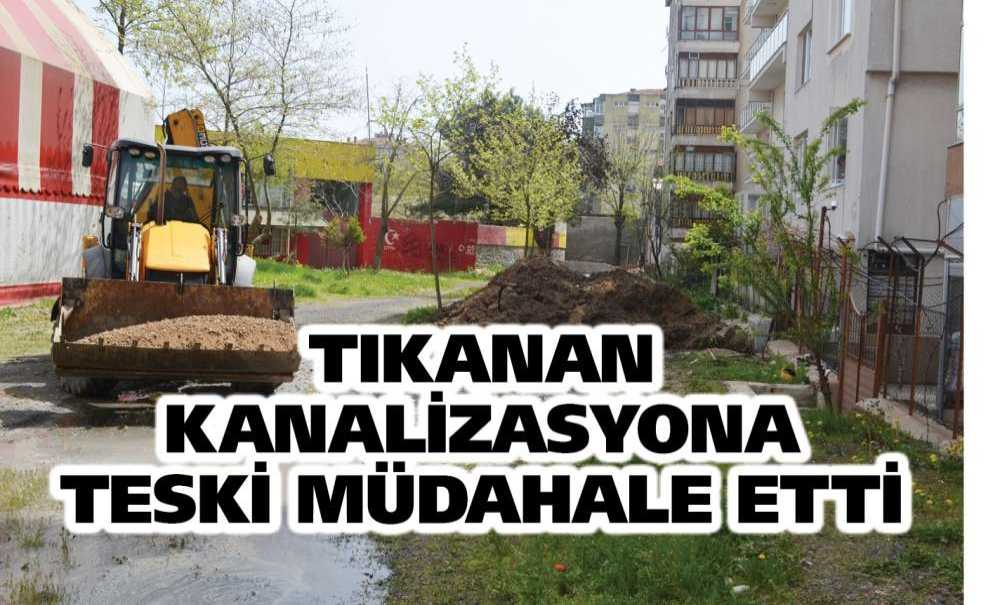 Tıkanan Kanalizasyona Teski Müdahale Etti