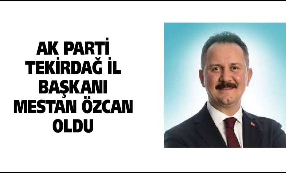 Ak Parti Tekirdağ İl Başkanı Mestan Özcan Oldu