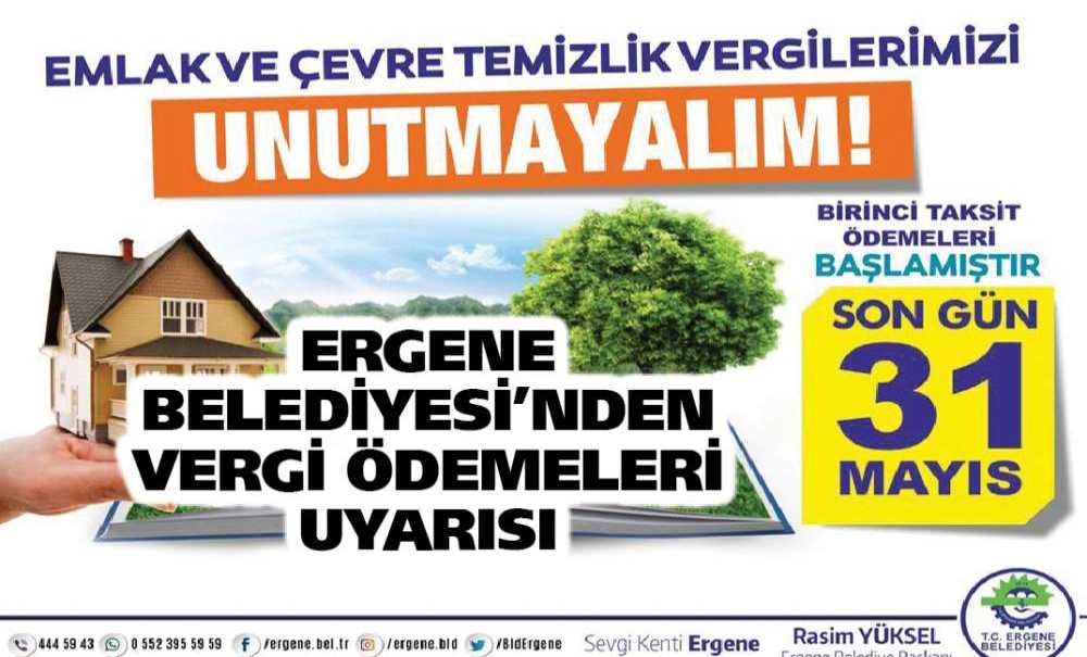 Ergene Belediyesi'nden Vergi Ödemeleri Uyarısı