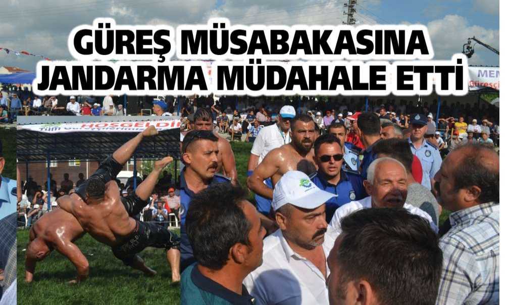 Güreş Müsabakasına Jandarma Müdahale Etti