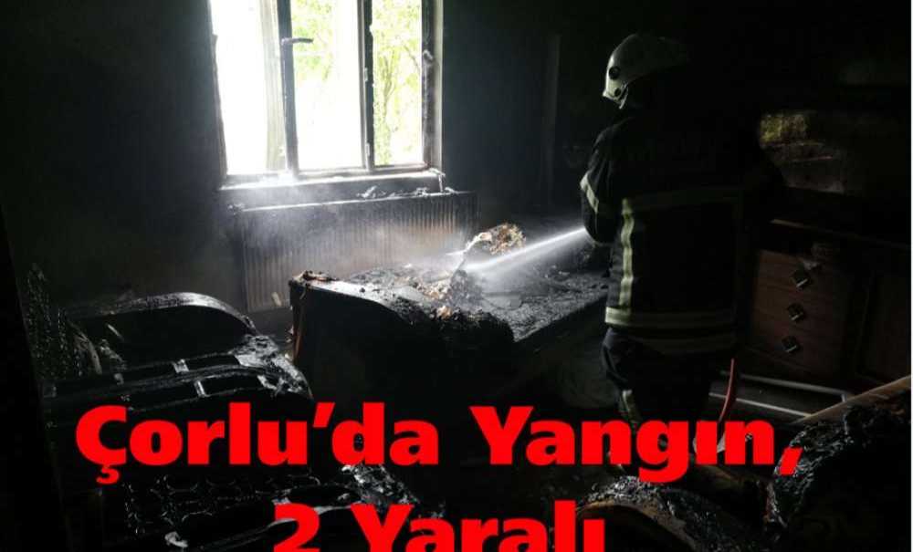 Çorlu'da Yangın, 2 Yaralı