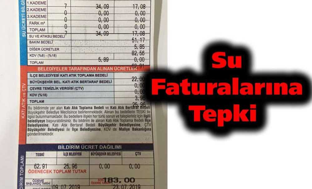 Su Faturalarına Tepki