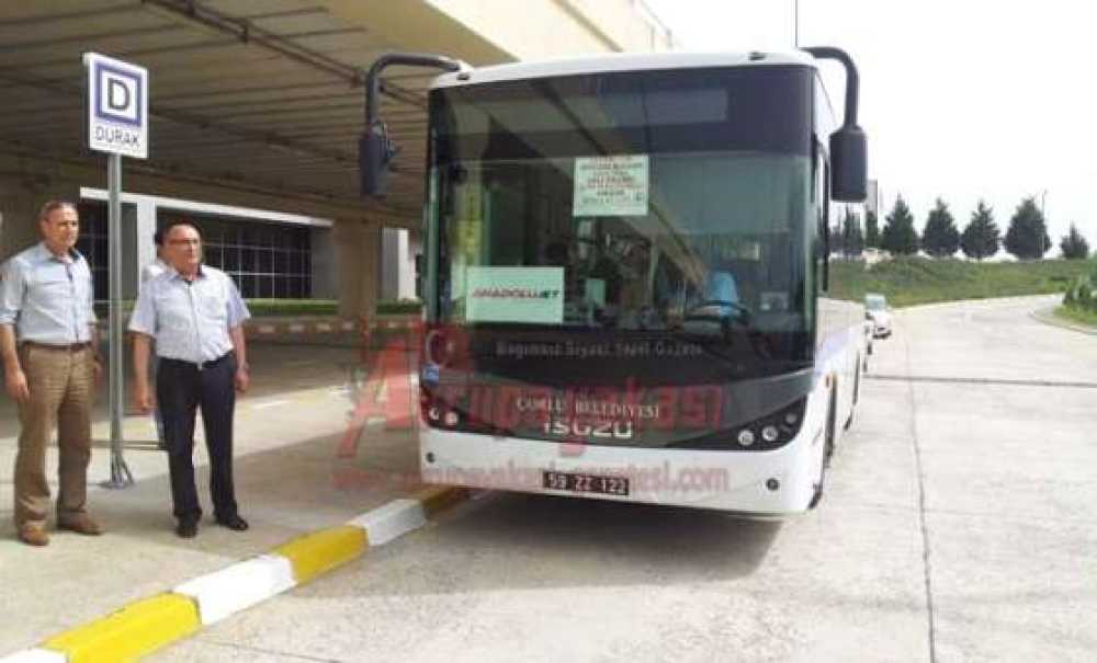 Çorlu Belediyesi`nden Havaalanına Otobüs Seferi