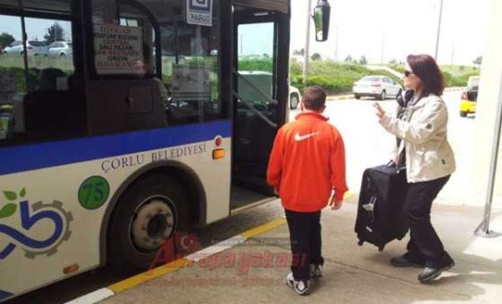Çorlu Belediyesi`nden Havaalanına Otobüs Seferi
