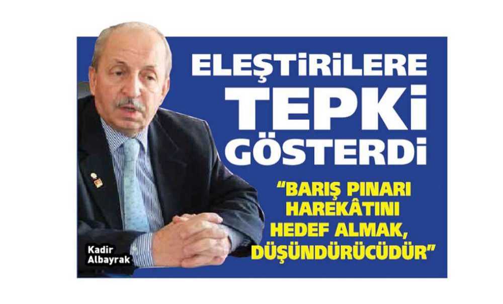 “Barış Pınarı Harekâtını Hedef Almak, Düşündürücüdür”