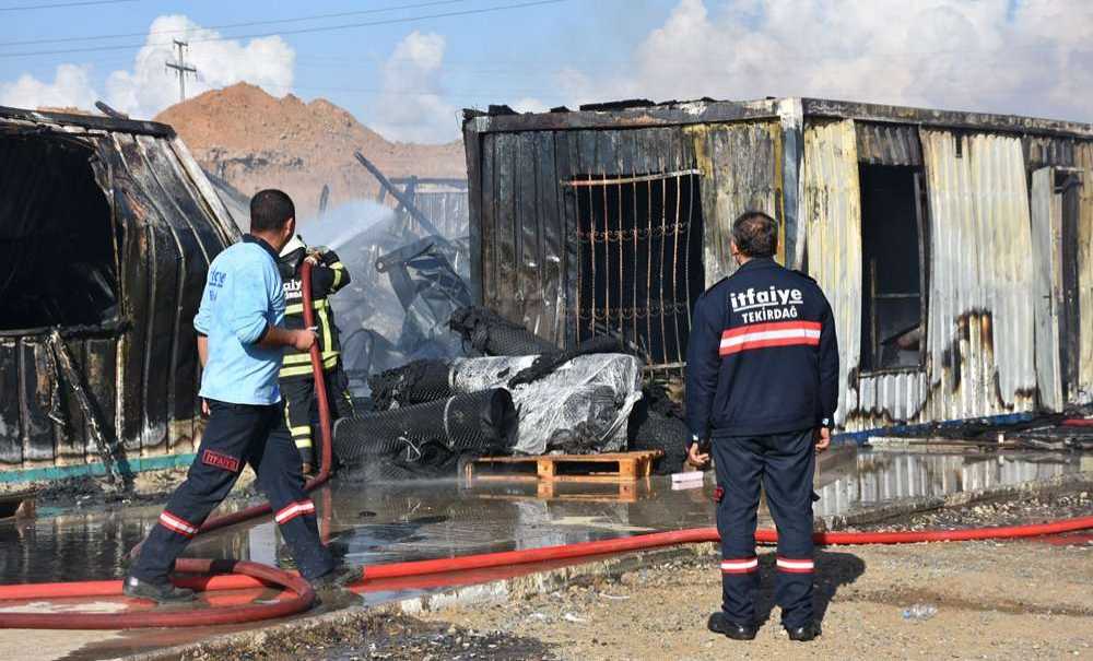 Otobüs Terminal Şantiyesinde Yangın