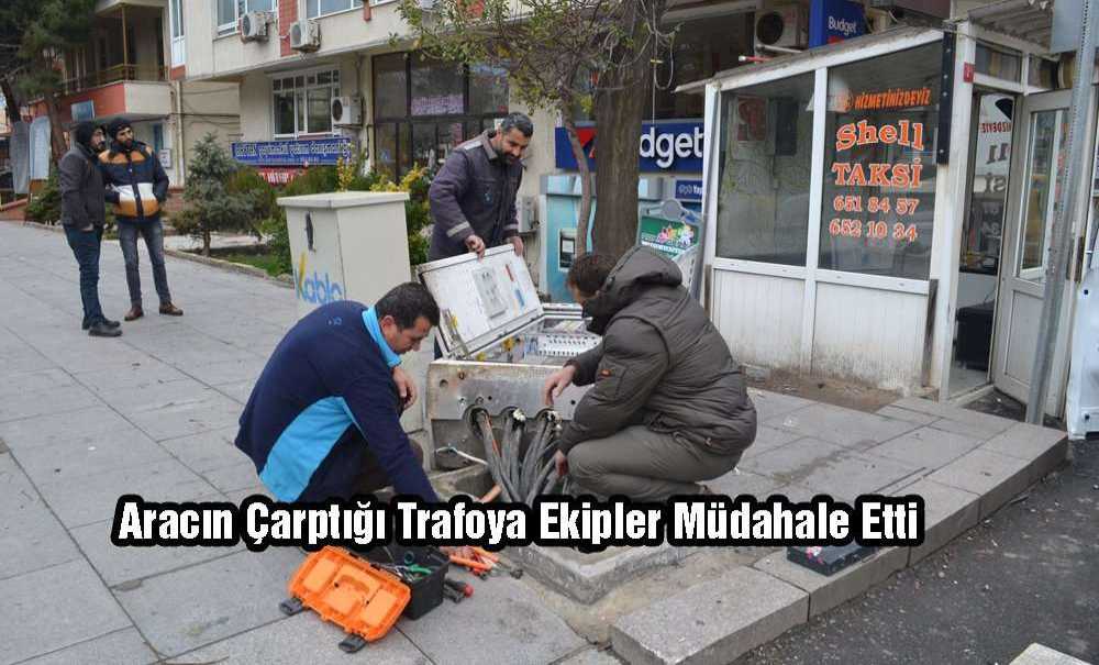 Aracın Çarptığı Trafoya Ekipler Müdahale Etti