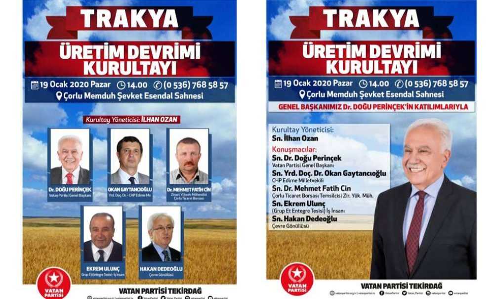 Doğu Perinçek Çorlu'ya Geliyor