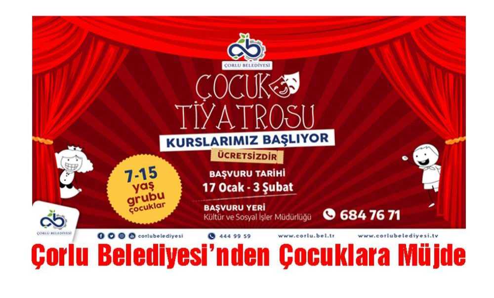 Çorlu Belediyesi'nden Çocuklara Müjde